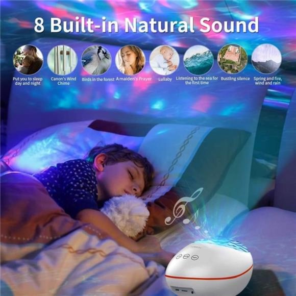 Galaxy Projector StarProjector Dynamic Ocean Wave Projector Lamp-LED Night Light - Picture 4 of 6